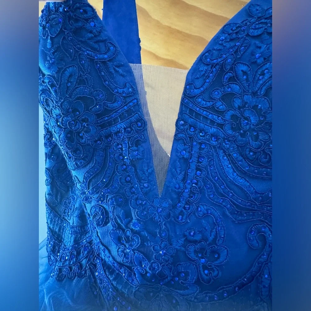 Royal Blue Short Formal Dress - Picture 3 of 9
